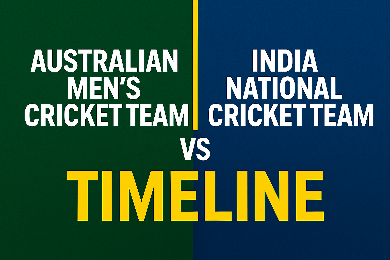 Australian men’s cricket team vs india national cricket team timeline