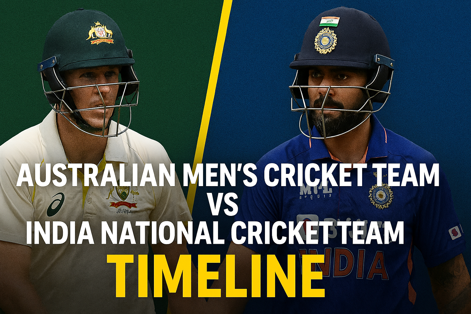 Australian men’s cricket team vs india national cricket team timeline